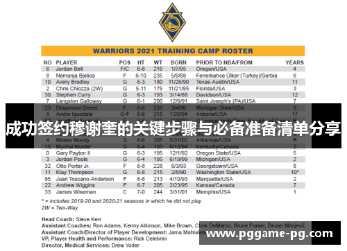 成功签约穆谢奎的关键步骤与必备准备清单分享 成功签约穆谢奎的关键步骤与必备准备清单分享