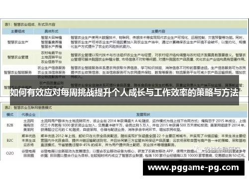 如何有效应对每周挑战提升个人成长与工作效率的策略与方法
